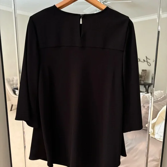 Brooks Brothers Black Women's Blouse with Tie Detail - Picture 2 of 6